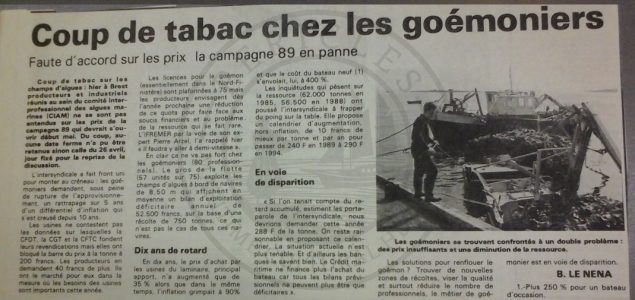 B3 - Article from local newpaper of April 15th 1989 - Brittany - Departmental archives of Finistère