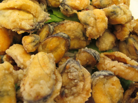 Deep fried mussels, Greece